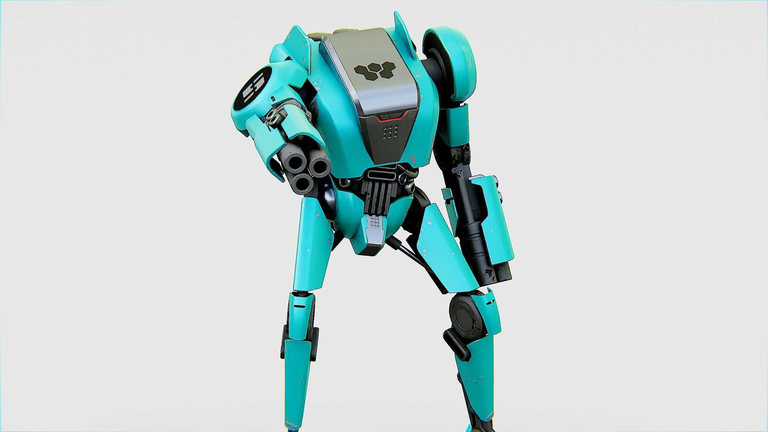 BATTLE DROID DF100 Rigged for Unreal Engine - Unity - MIXAMO 3D model_21