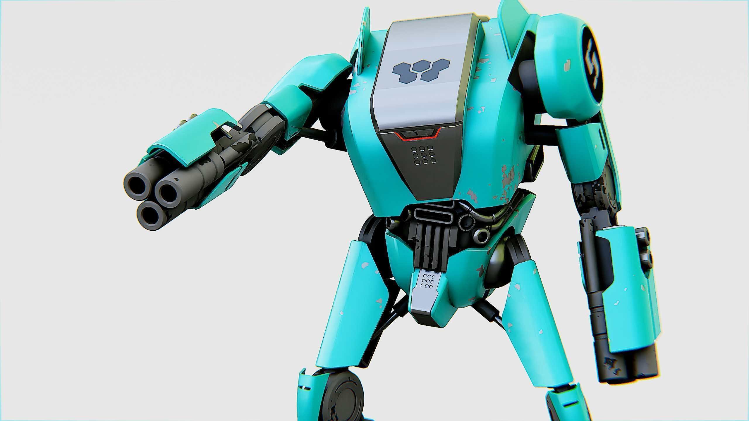 BATTLE DROID DF100 Rigged for Unreal Engine - Unity - MIXAMO 3D model_22