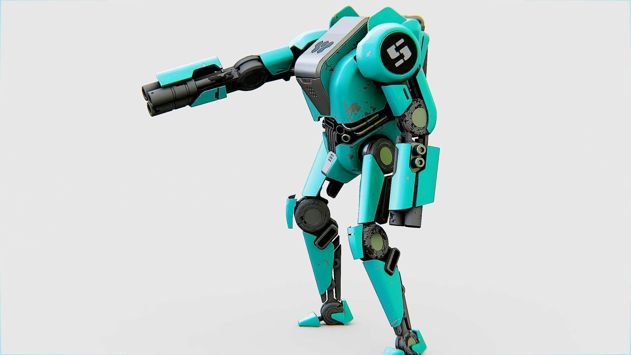 BATTLE DROID DF100 Rigged for Unreal Engine - Unity - MIXAMO 3D model_8