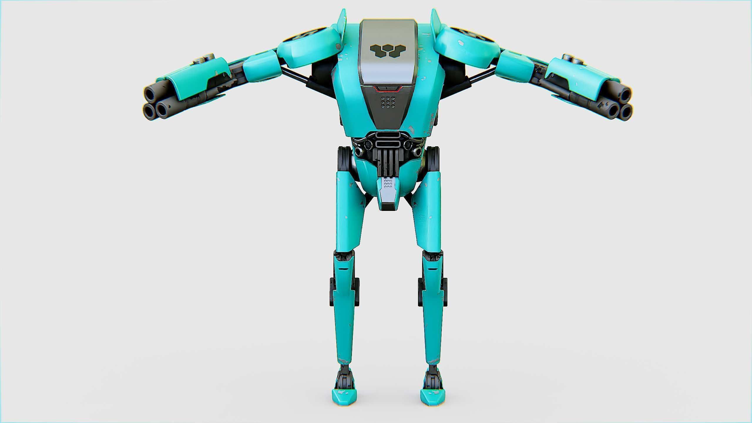 BATTLE DROID DF100 Rigged for Unreal Engine - Unity - MIXAMO 3D model_26