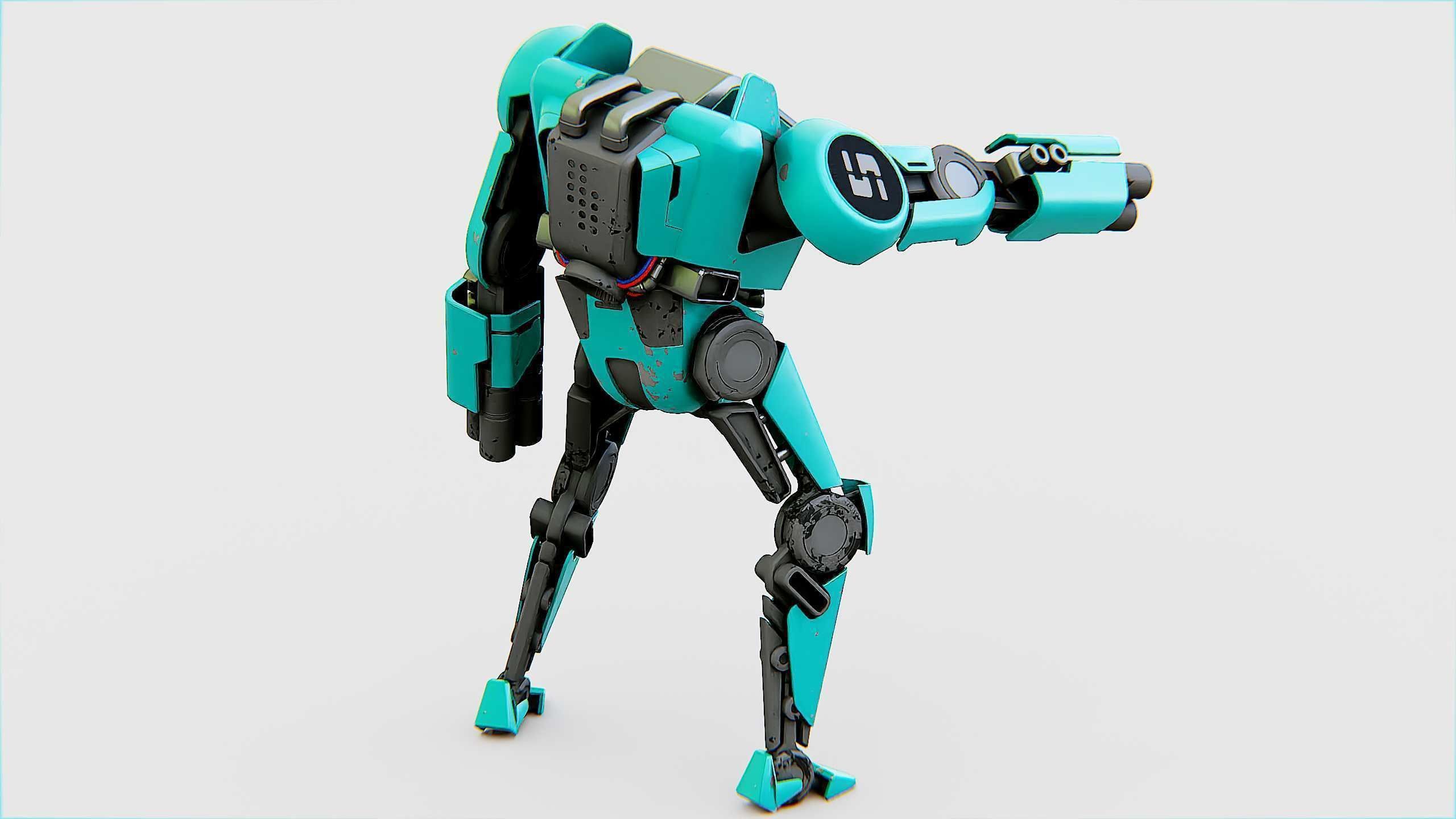 BATTLE DROID DF100 Rigged for Unreal Engine - Unity - MIXAMO 3D model_16