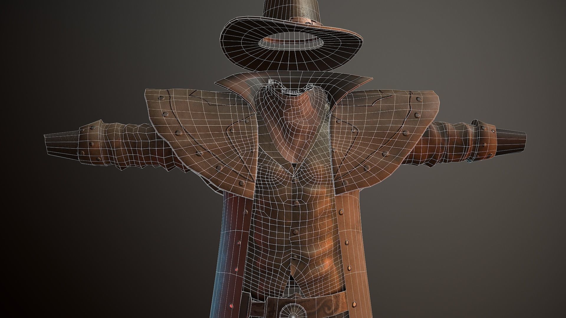 Cowboy Coat Low-poly 3D model_22