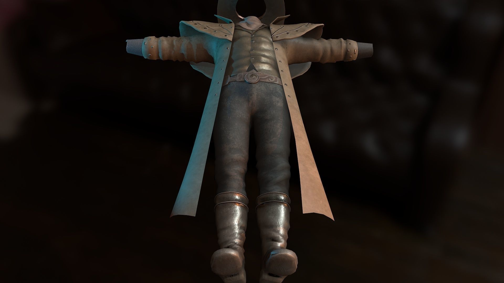 Cowboy Coat Low-poly 3D model_17