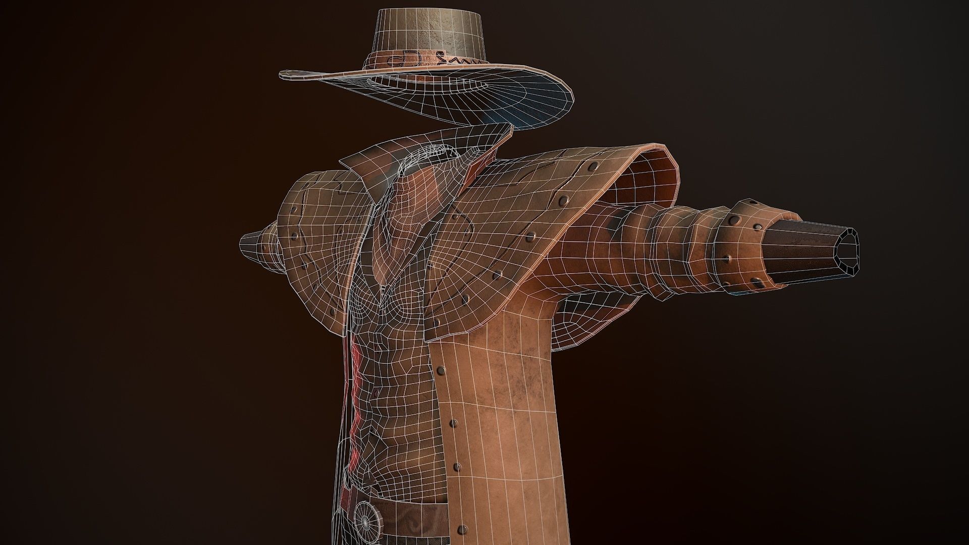 Cowboy Coat Low-poly 3D model_27