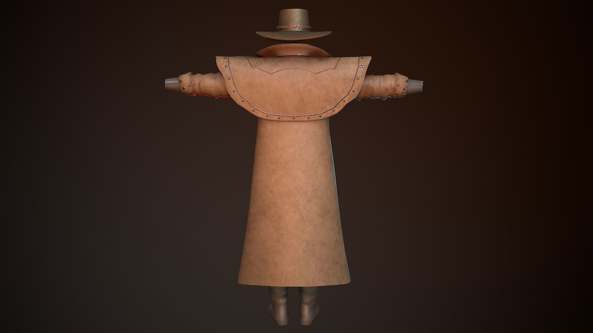 Cowboy Coat Low-poly 3D model_5