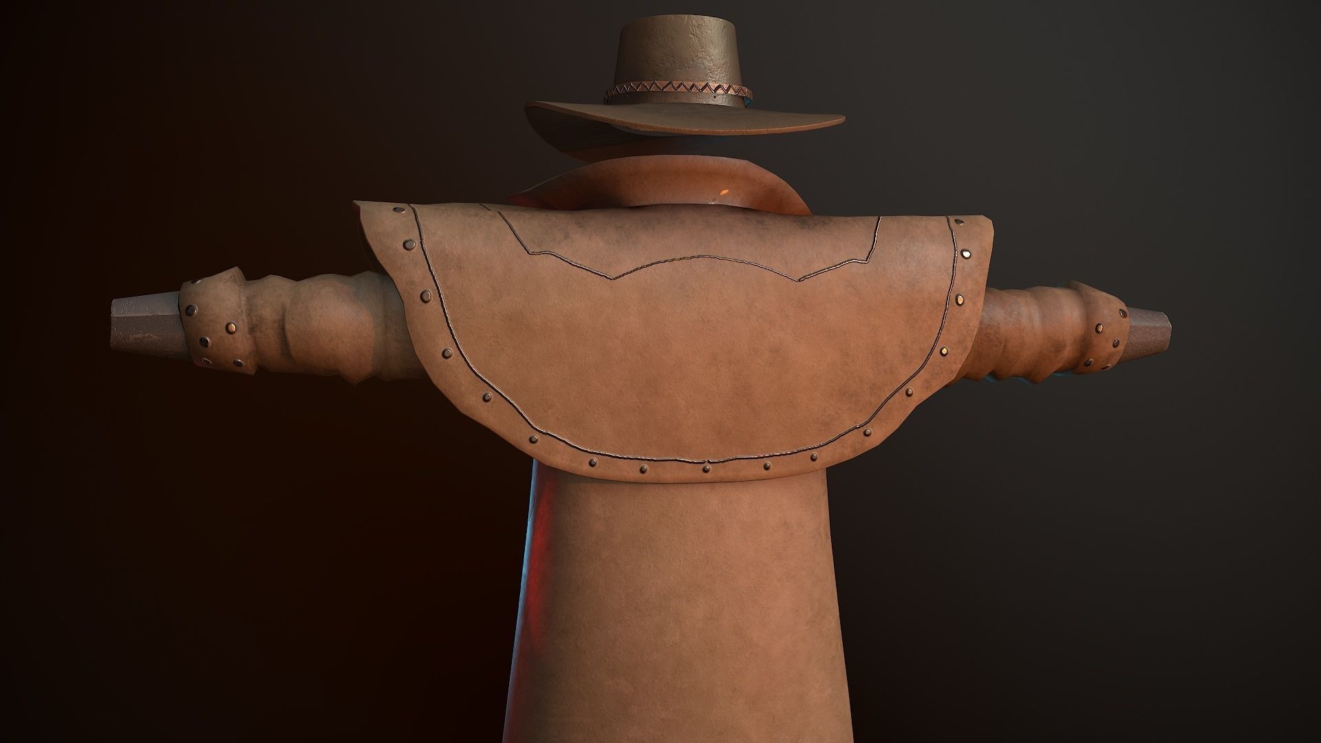 Cowboy Coat Low-poly 3D model_11