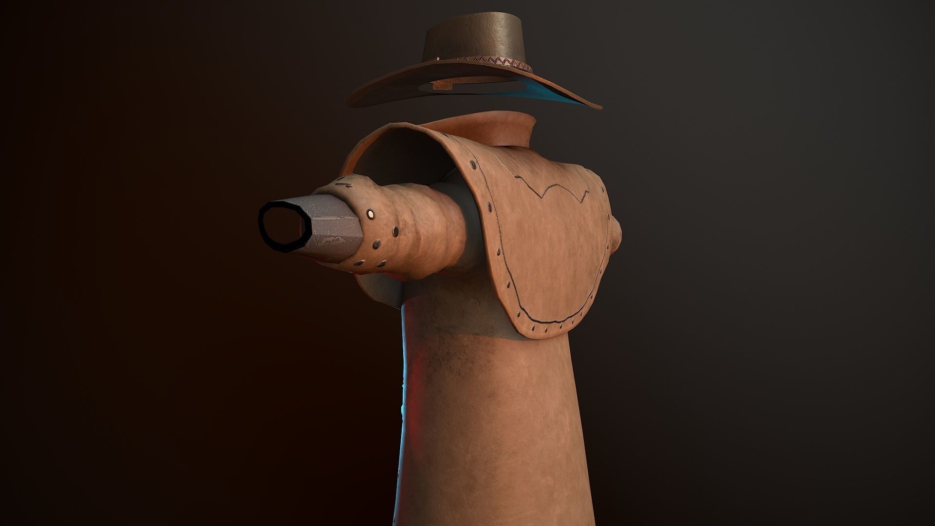 Cowboy Coat Low-poly 3D model_12