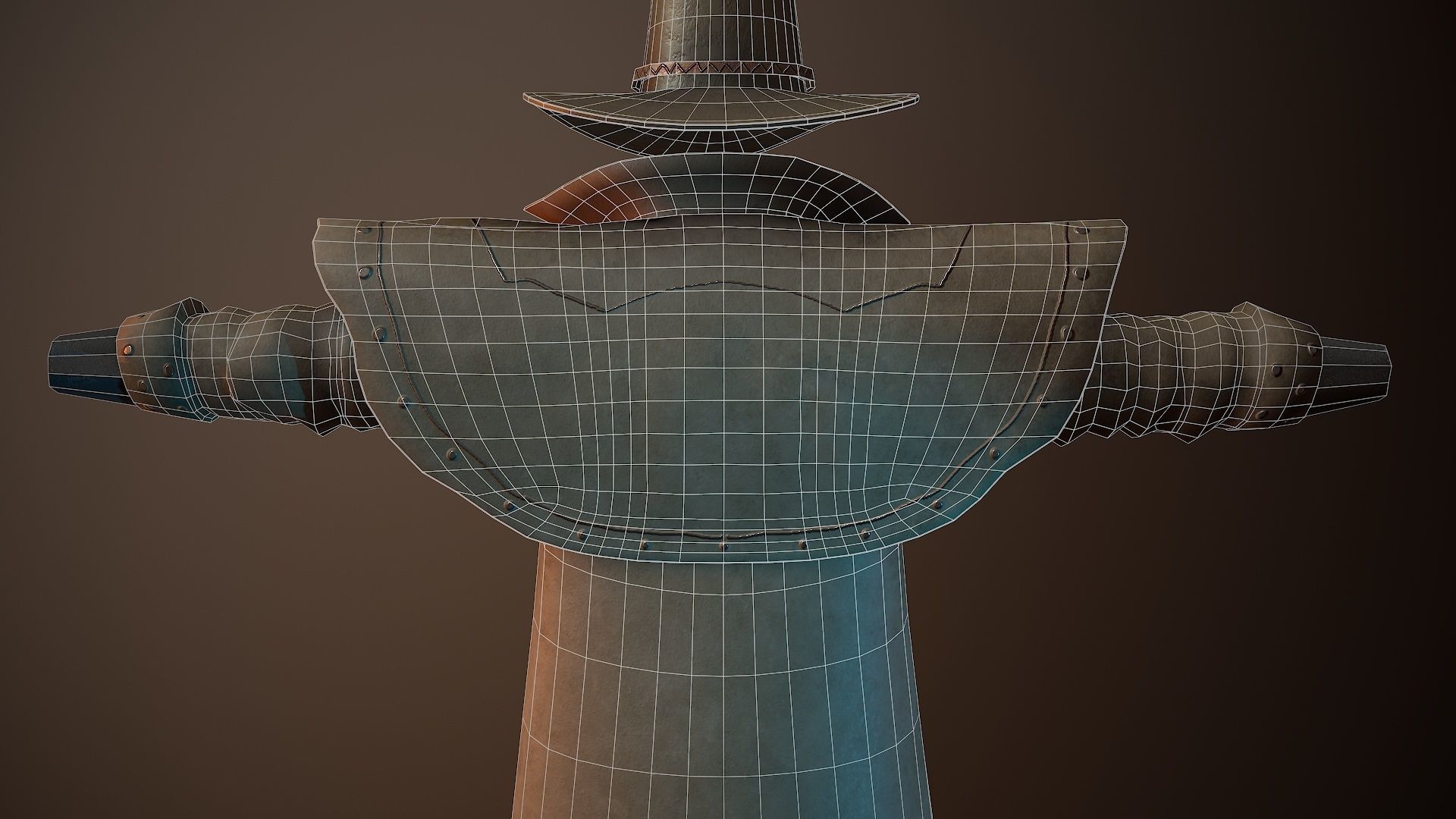 Cowboy Coat Low-poly 3D model_25