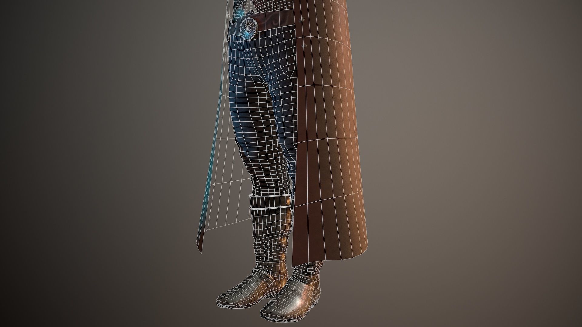 Cowboy Coat Low-poly 3D model_20