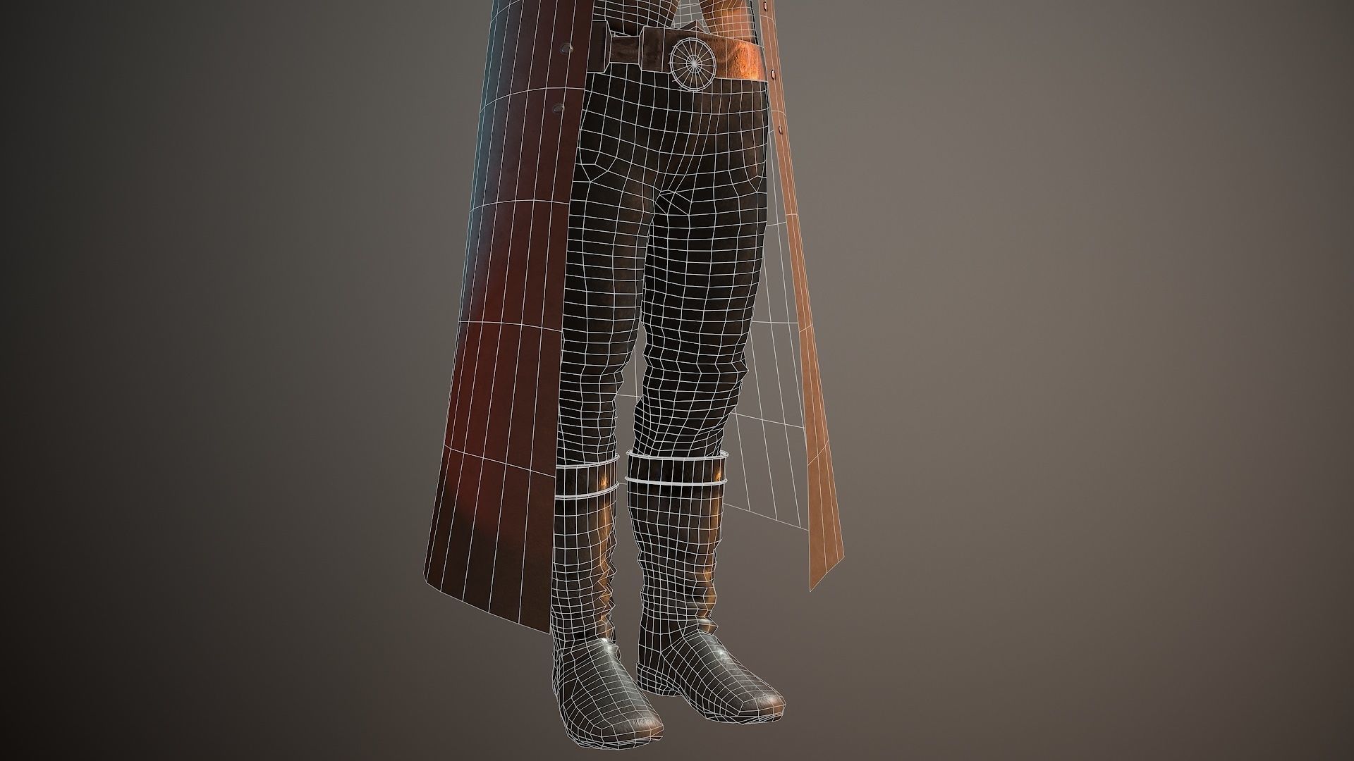 Cowboy Coat Low-poly 3D model_21