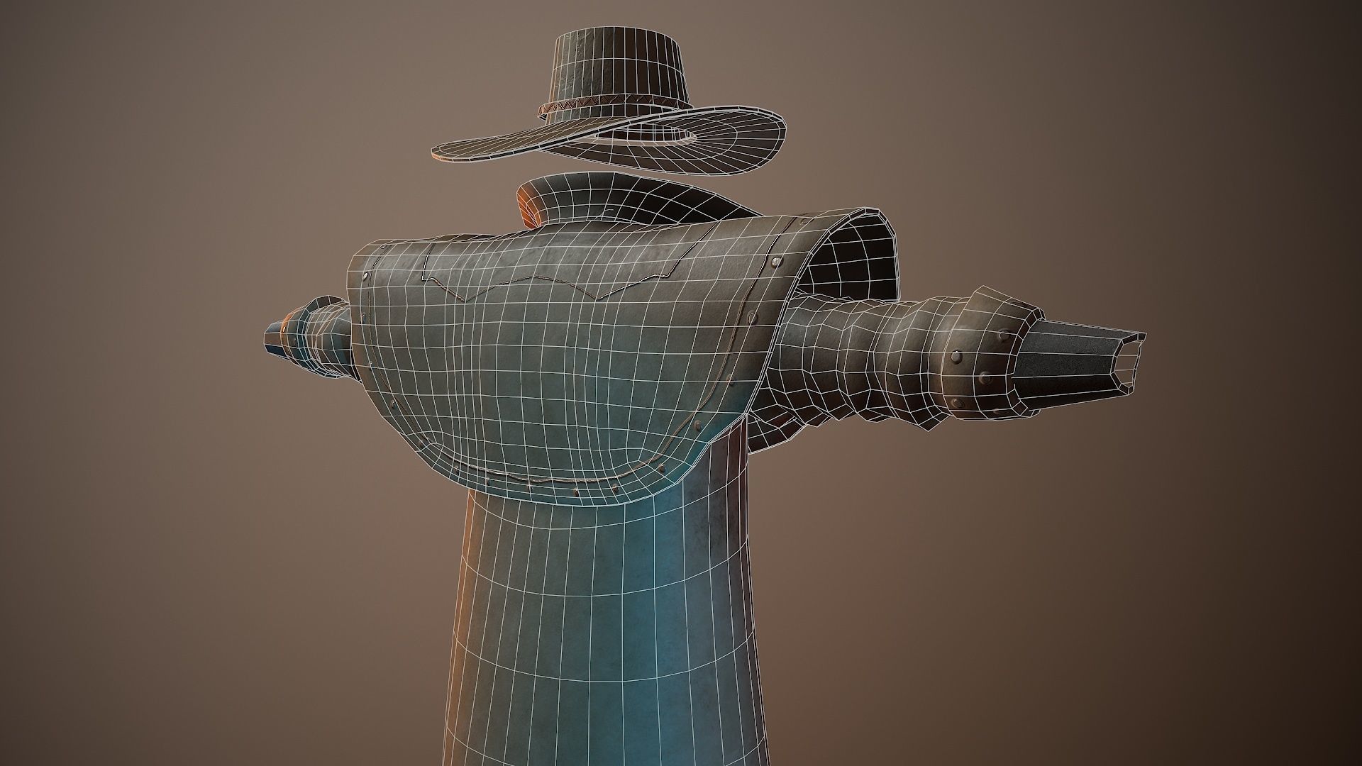 Cowboy Coat Low-poly 3D model_24