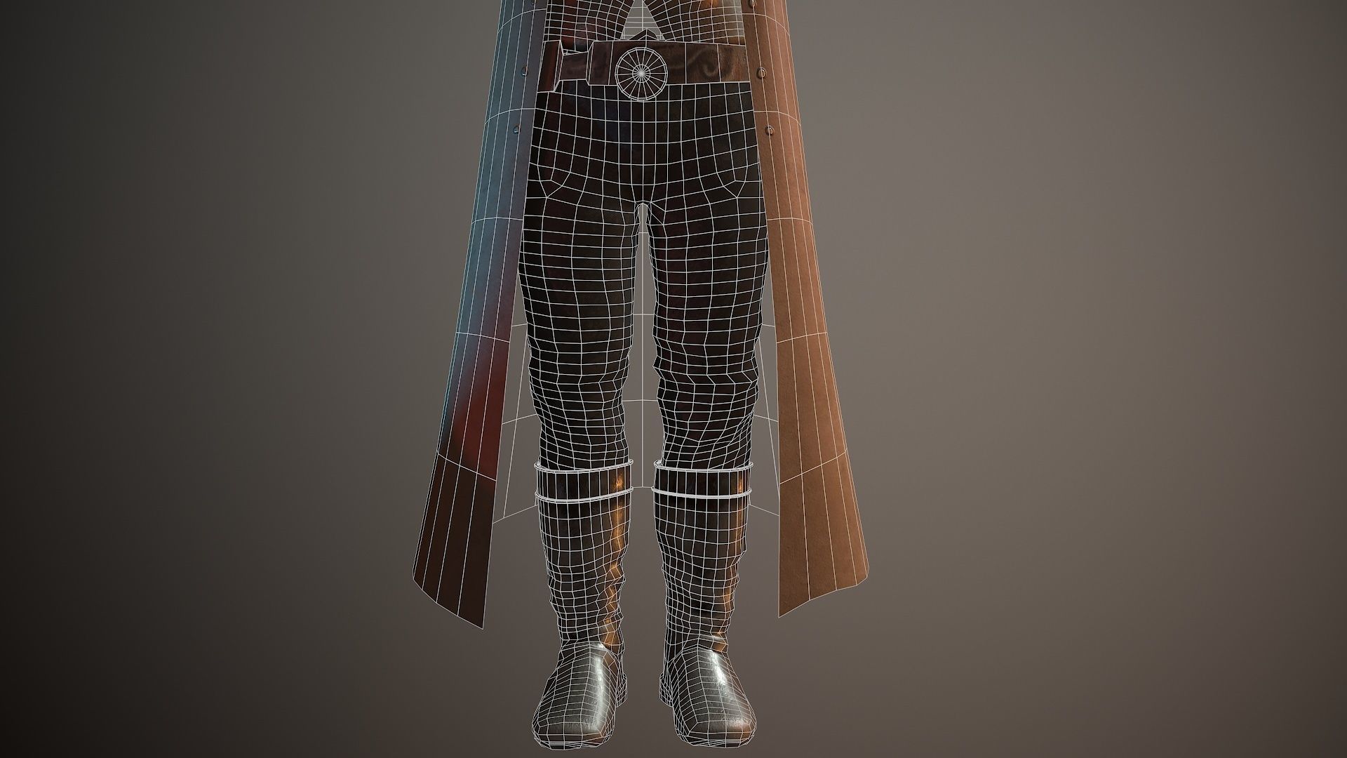 Cowboy Coat Low-poly 3D model_19