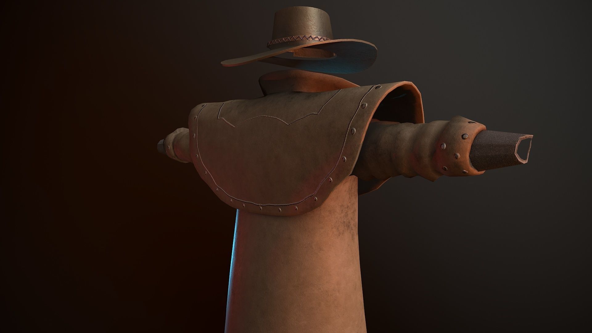 Cowboy Coat Low-poly 3D model_10