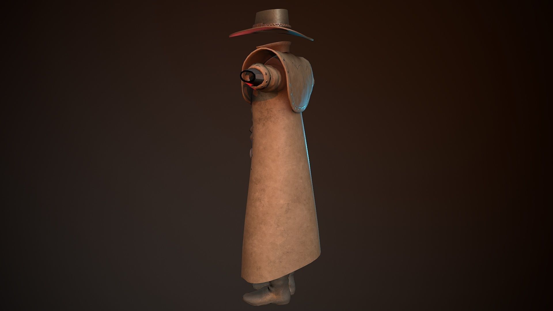 Cowboy Coat Low-poly 3D model_6