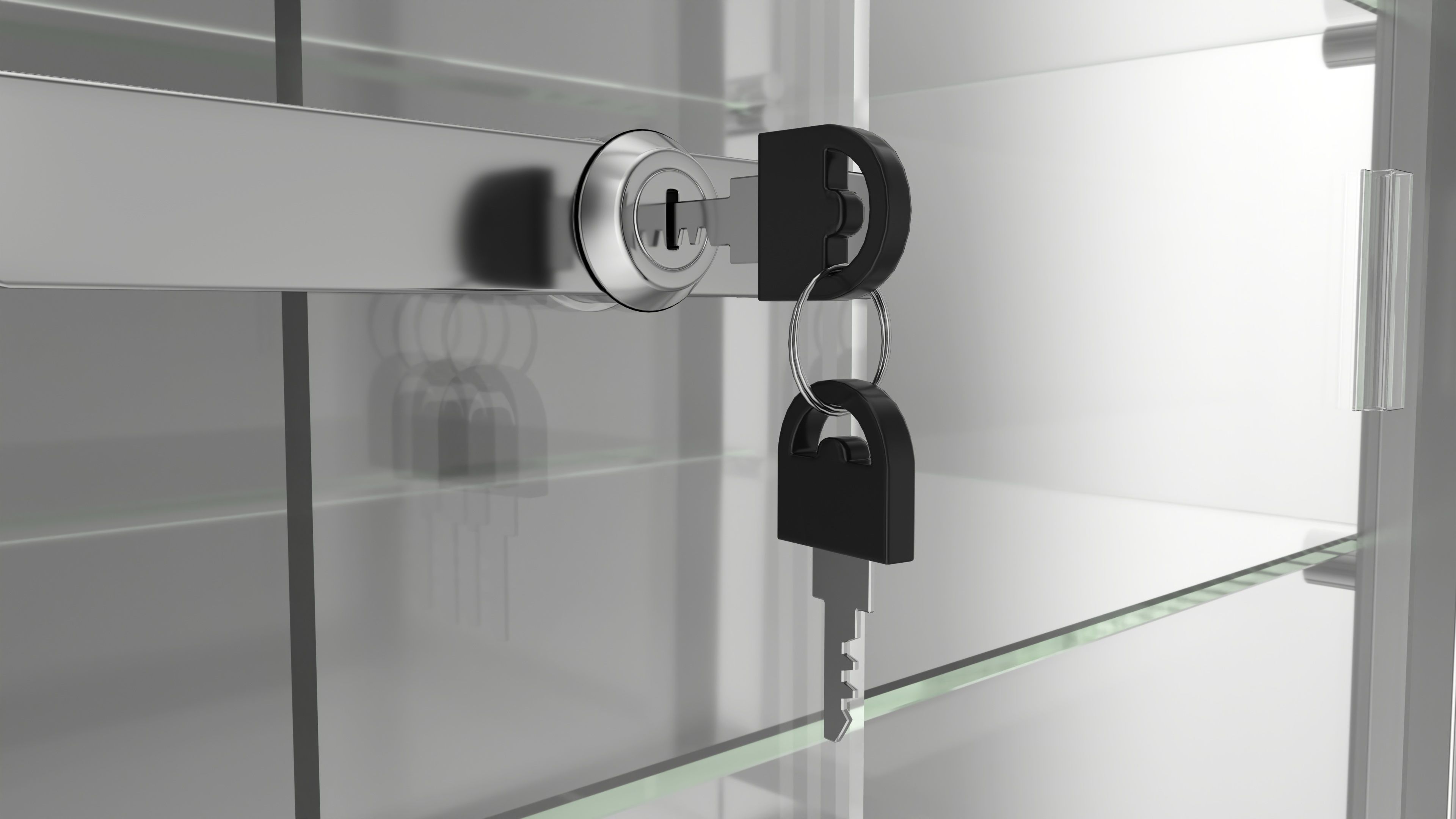 Shop two level counter top glass showcase 3D model_4