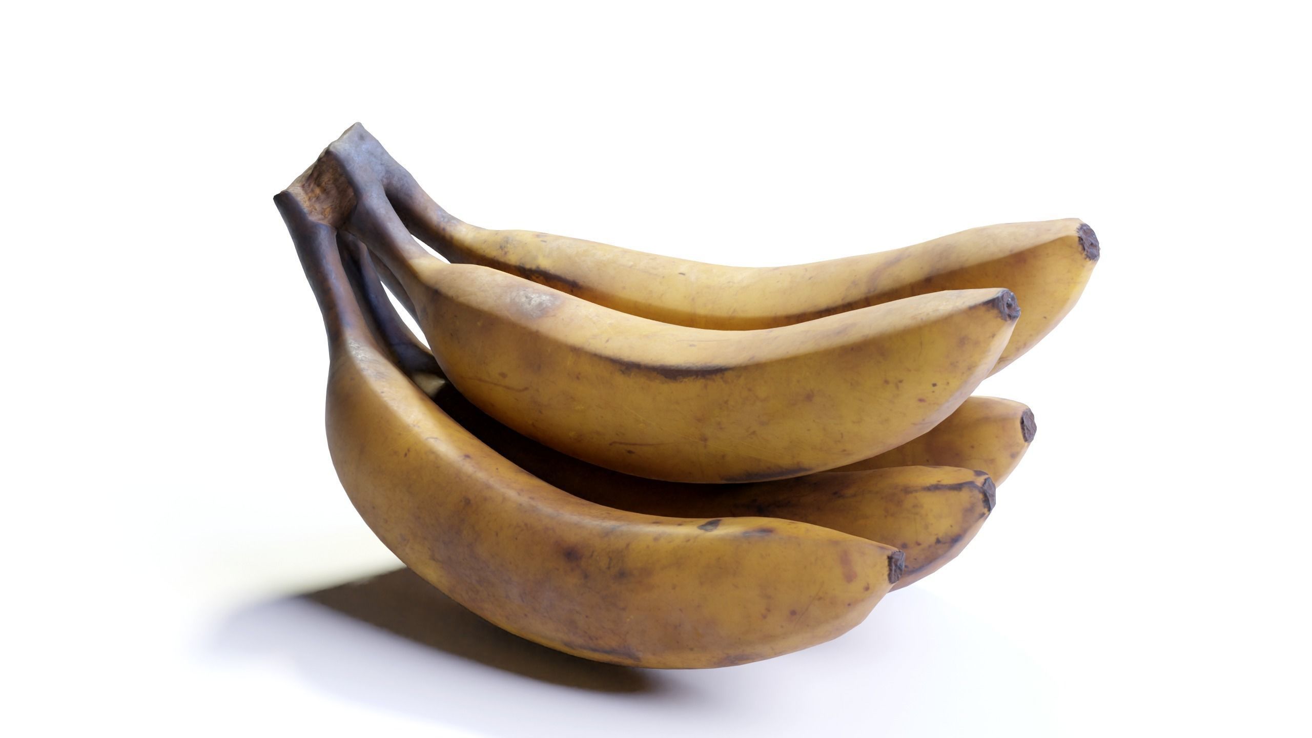 Photorealistic Banana 3D Model - Bunch-of-Five Low-poly 3D model_3
