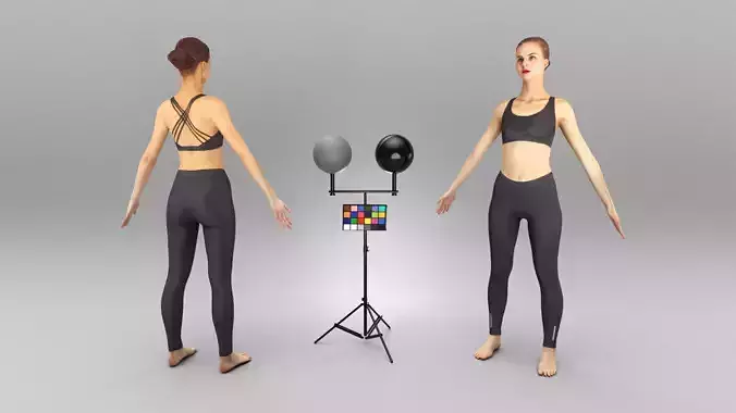 Beautiful sporty woman ready for animation 450