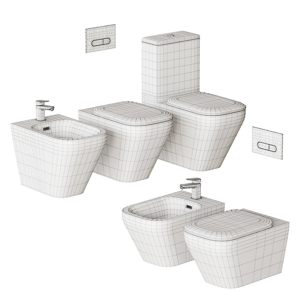 Ideal Standard TONIC II WC Full Set 3D model_4