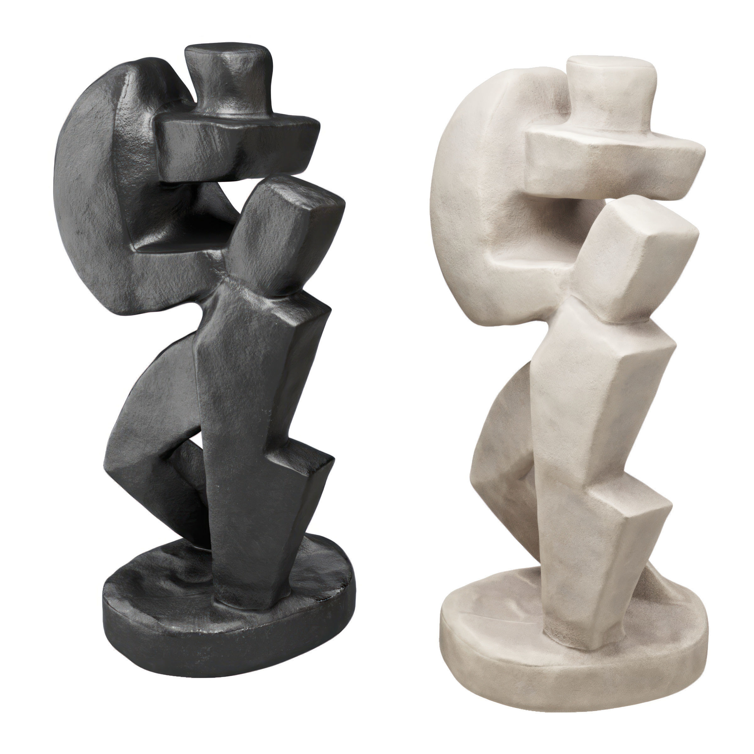 Cubist Man figure art Low-poly 3D model_3
