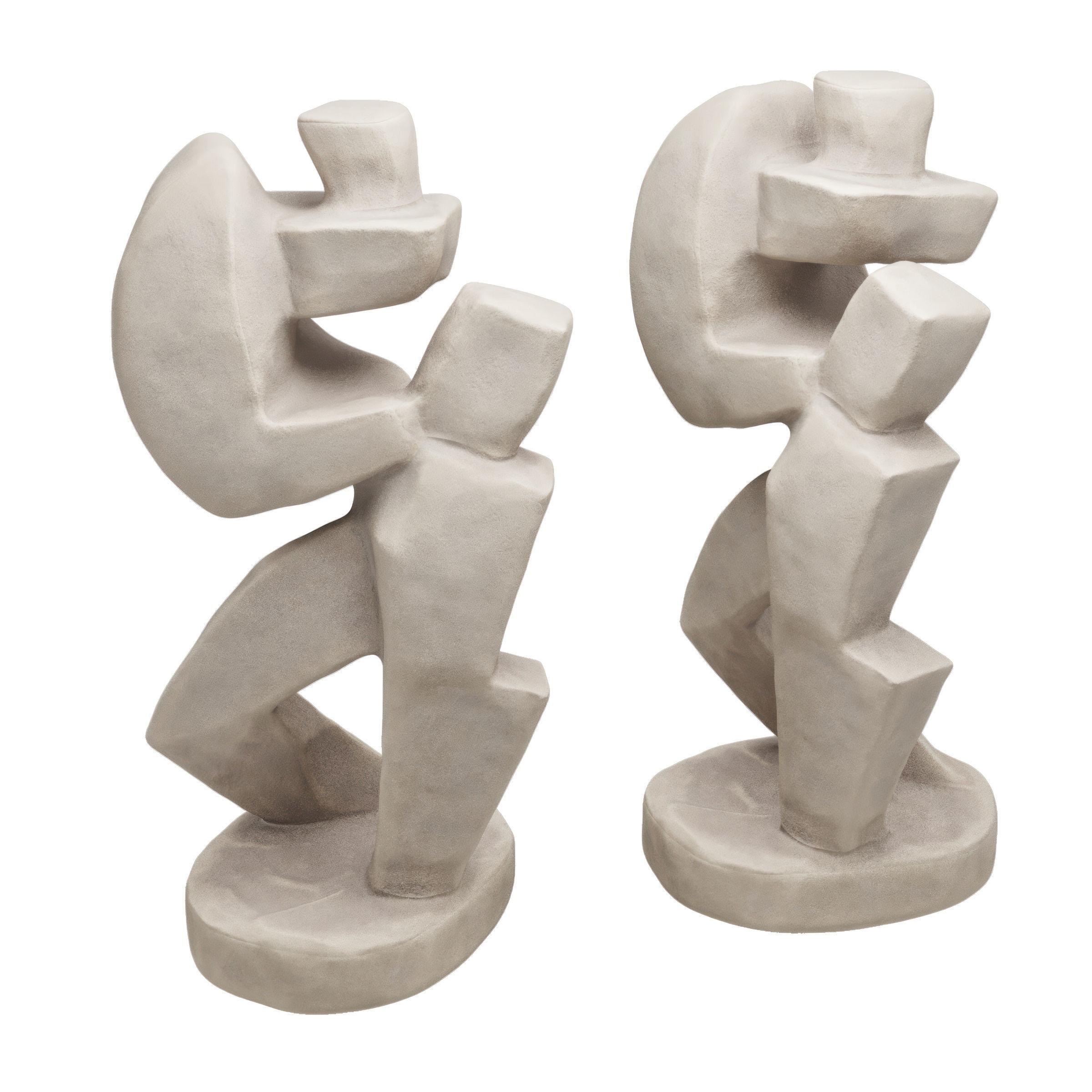Cubist Man figure art Low-poly 3D model_1
