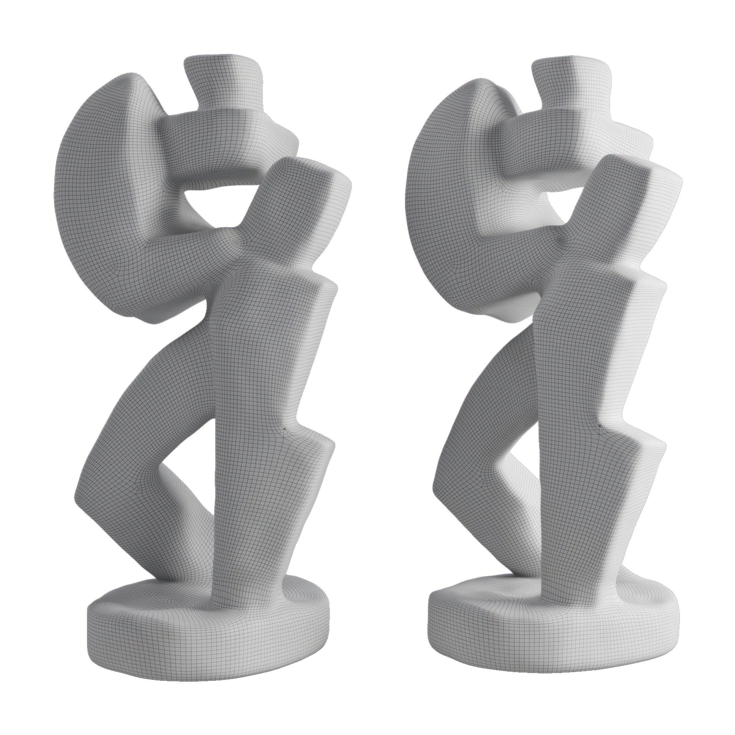 Cubist Man figure art Low-poly 3D model_5