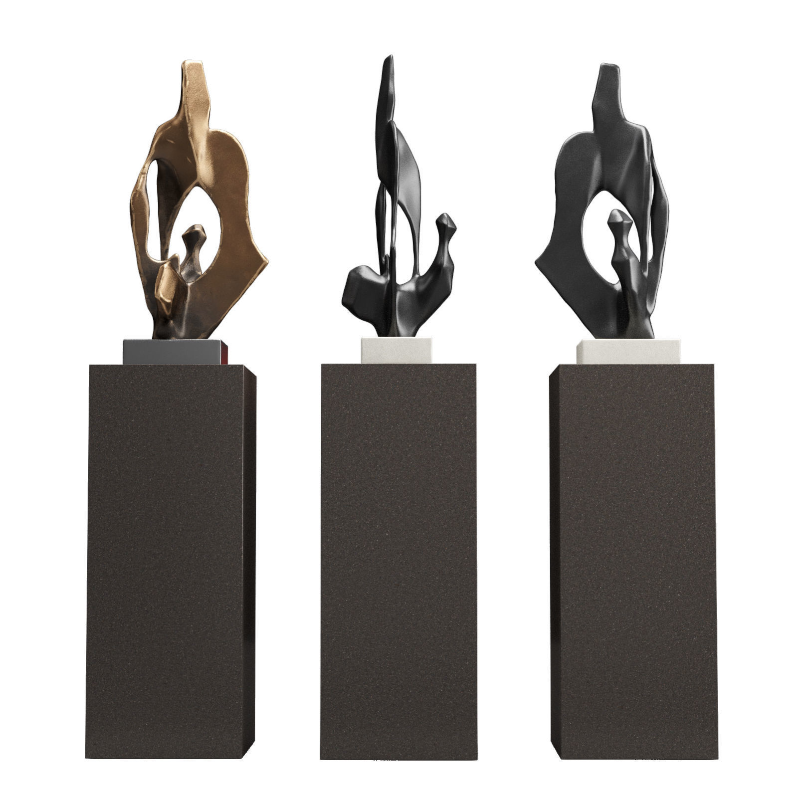 Twisted Cave figure sculpture Low-poly 3D model_4