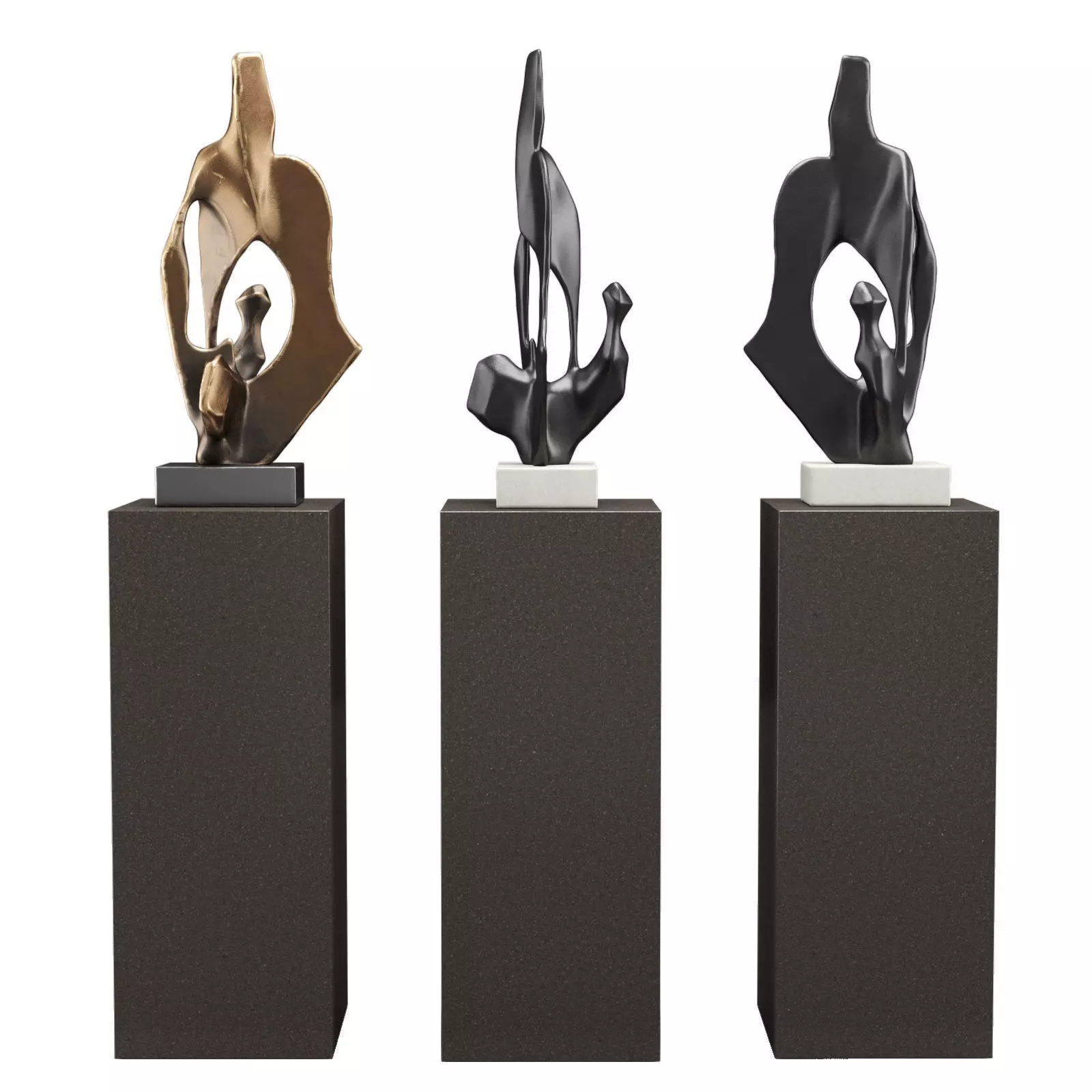 Twisted Cave figure sculpture Low-poly 3D model_0