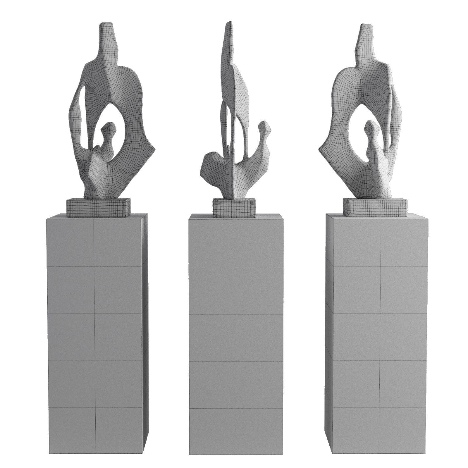 Twisted Cave figure sculpture Low-poly 3D model_5