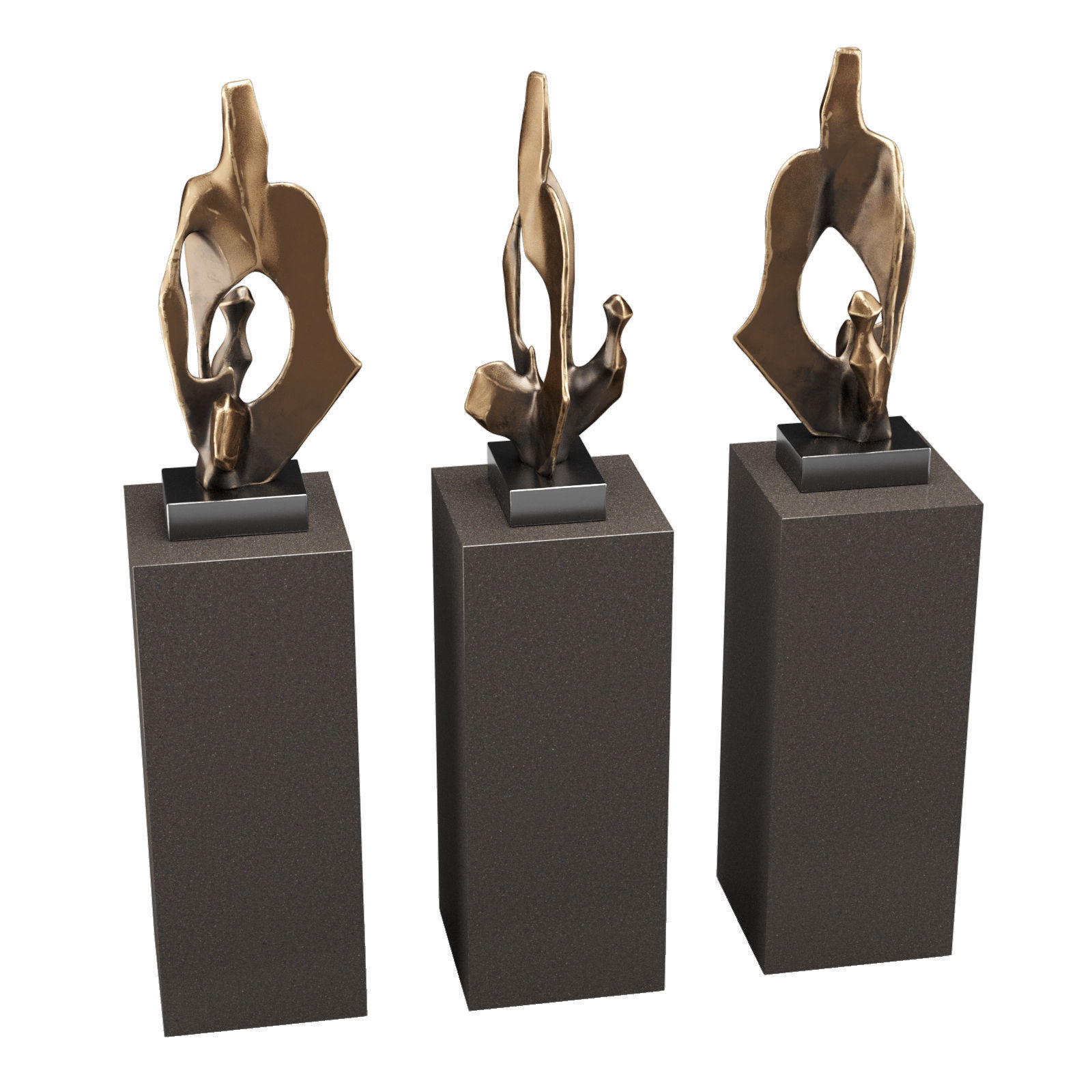 Twisted Cave figure sculpture Low-poly 3D model_1