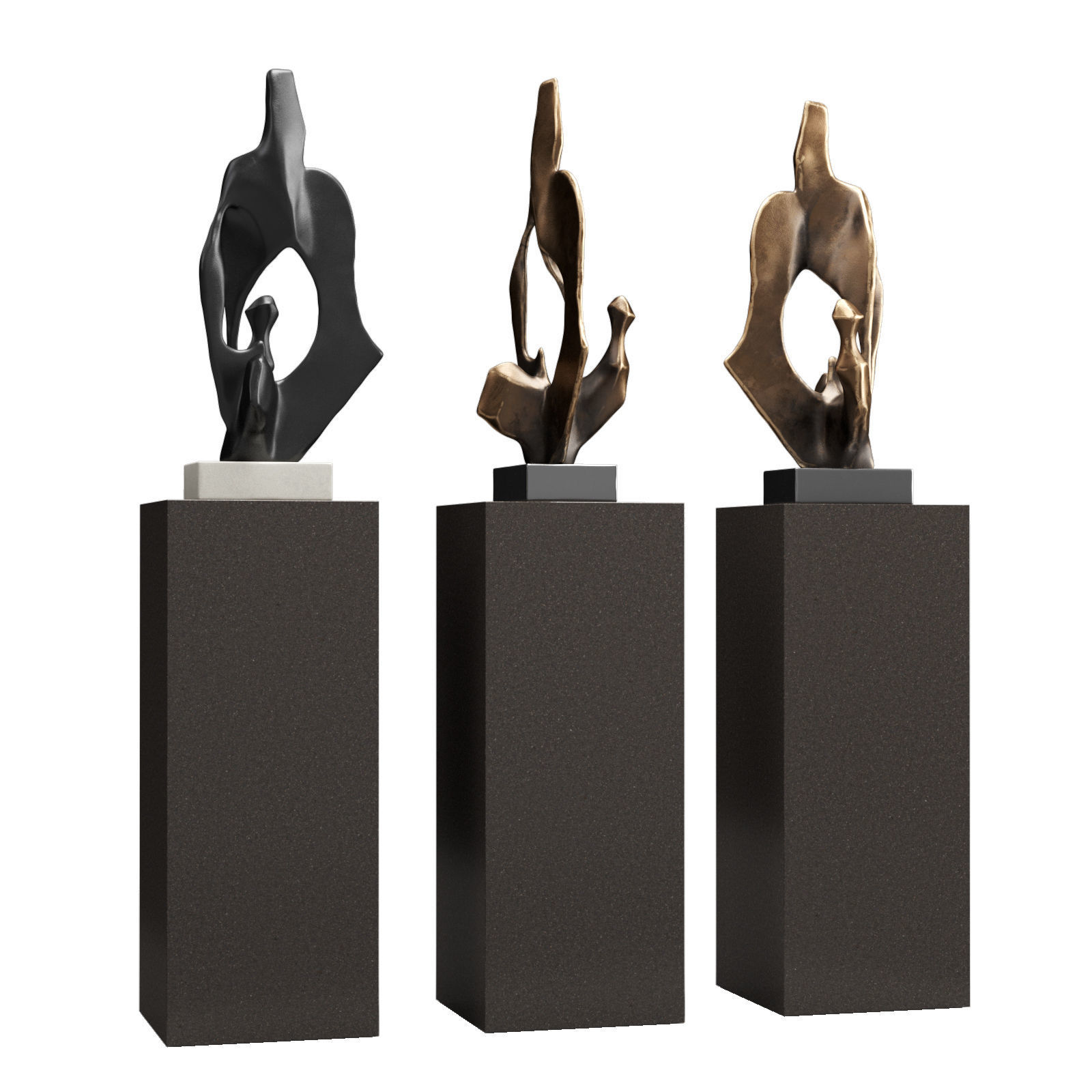 Twisted Cave figure sculpture Low-poly 3D model_3