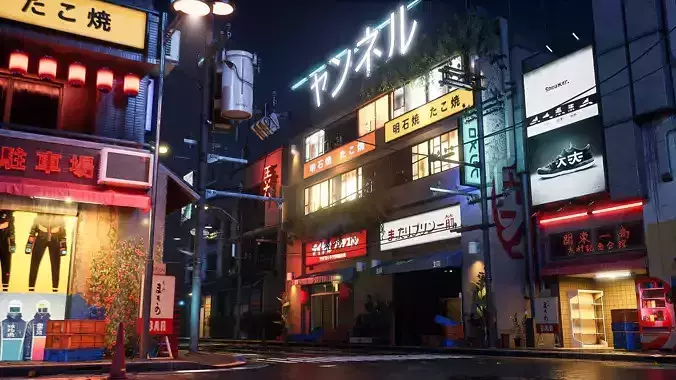 Tokyo Street Part 2 Low-poly 3D model