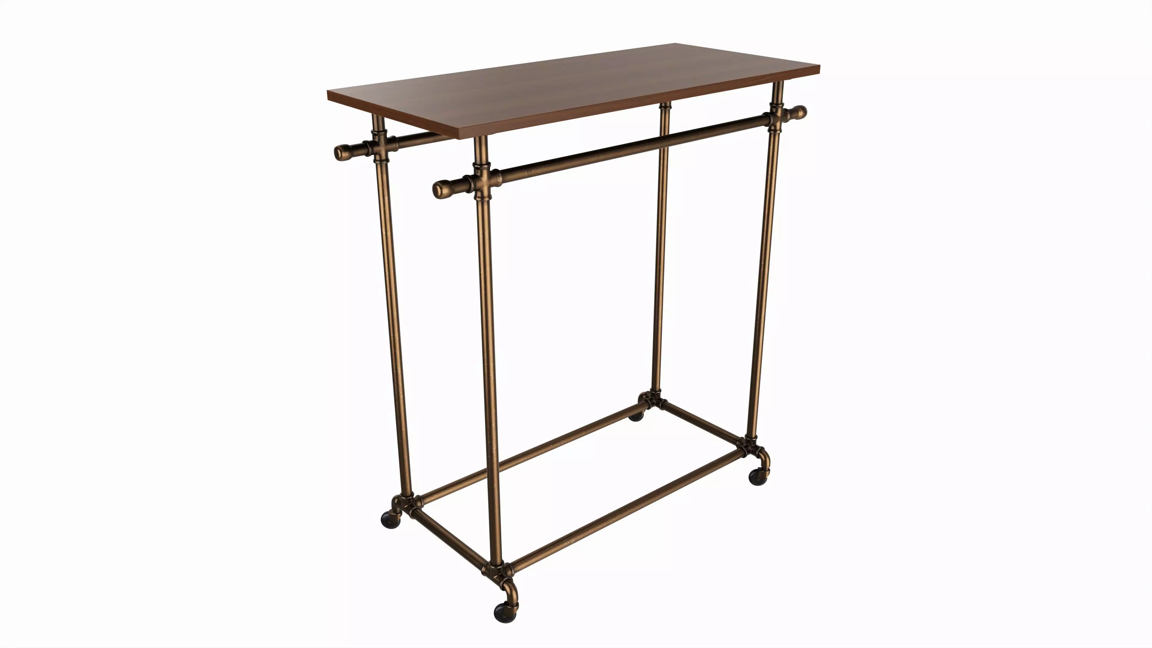 Store double bar rack system 3D model_0