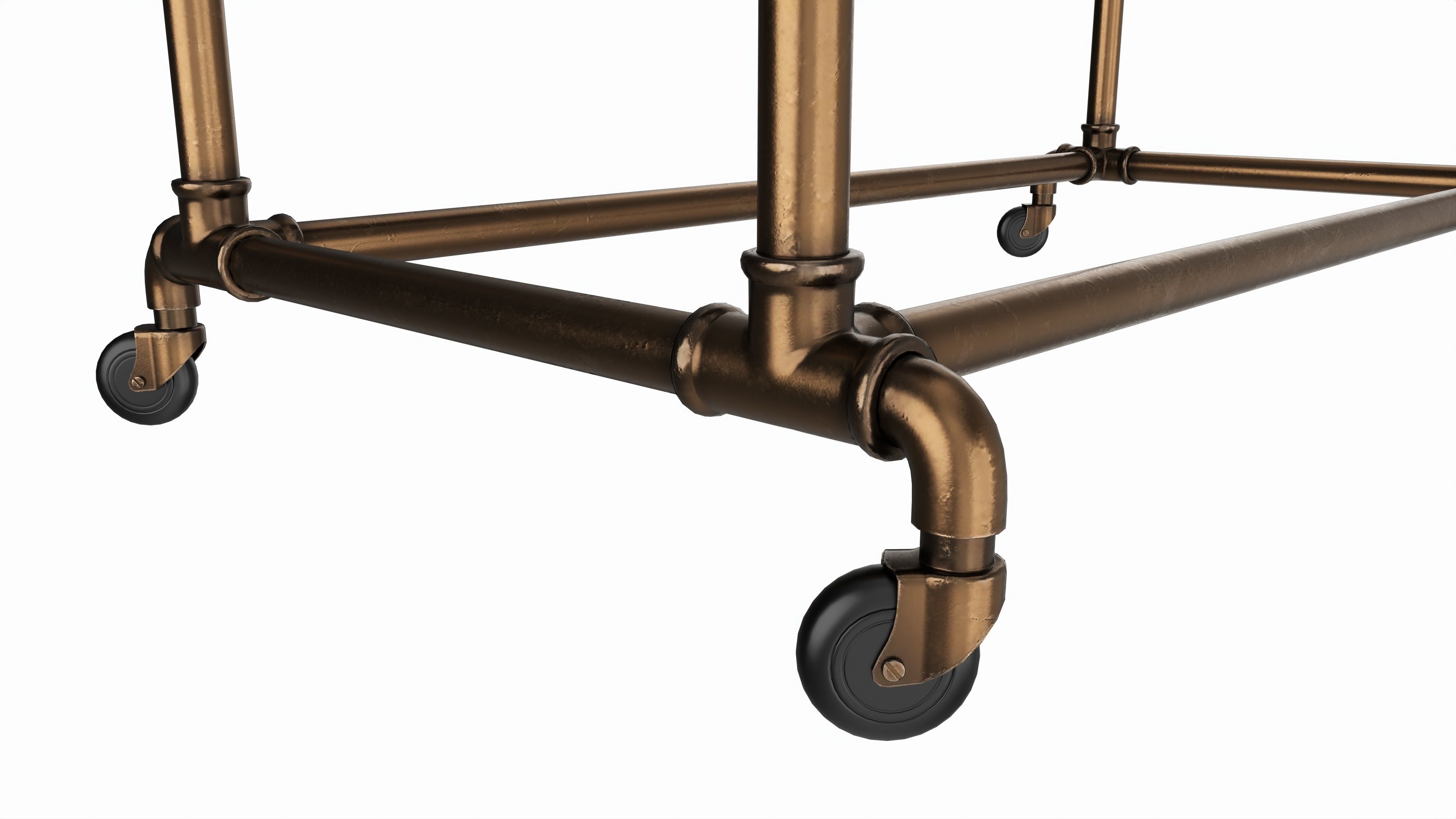 Store double bar rack system 3D model_3