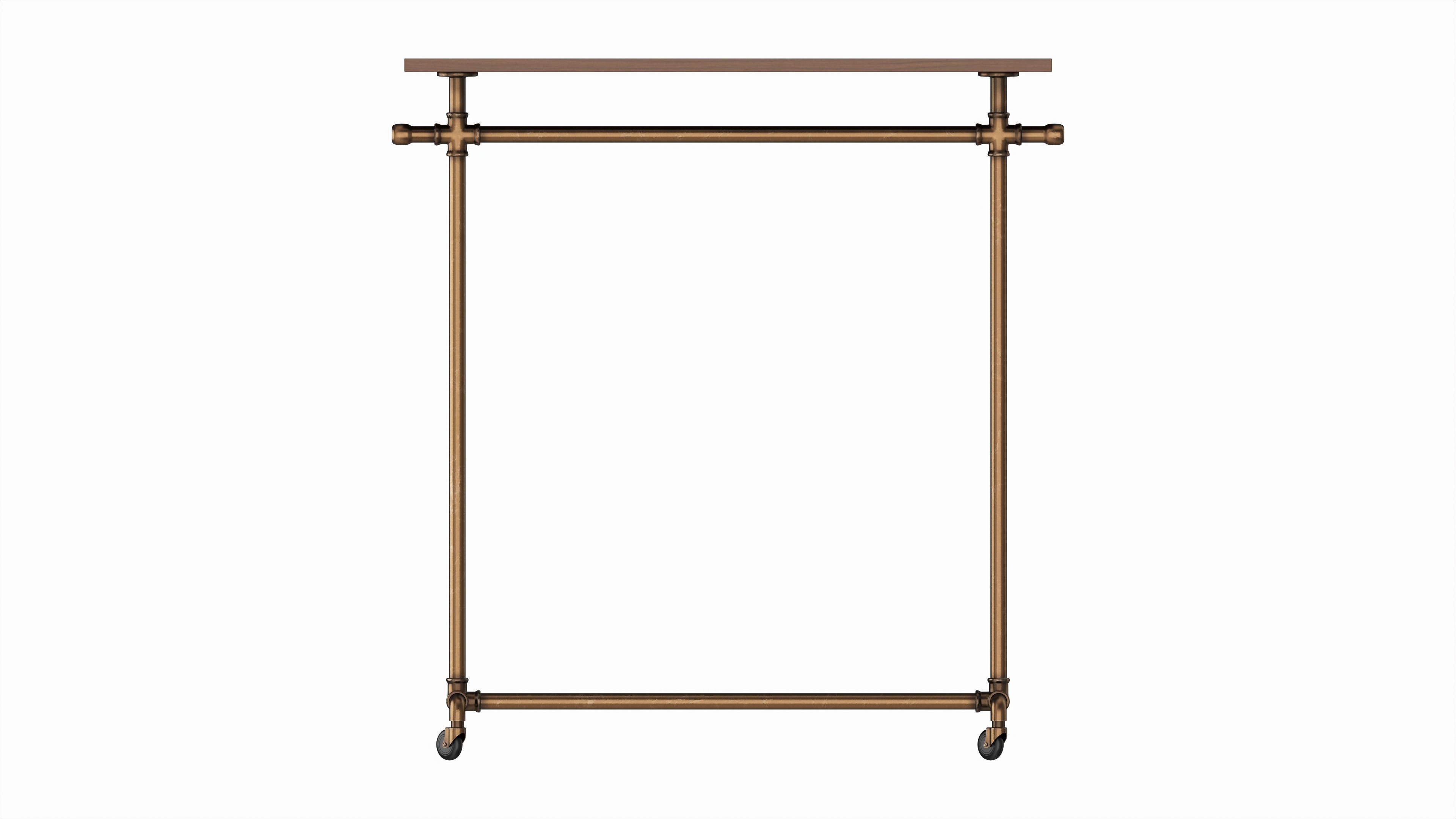 Store double bar rack system 3D model_4