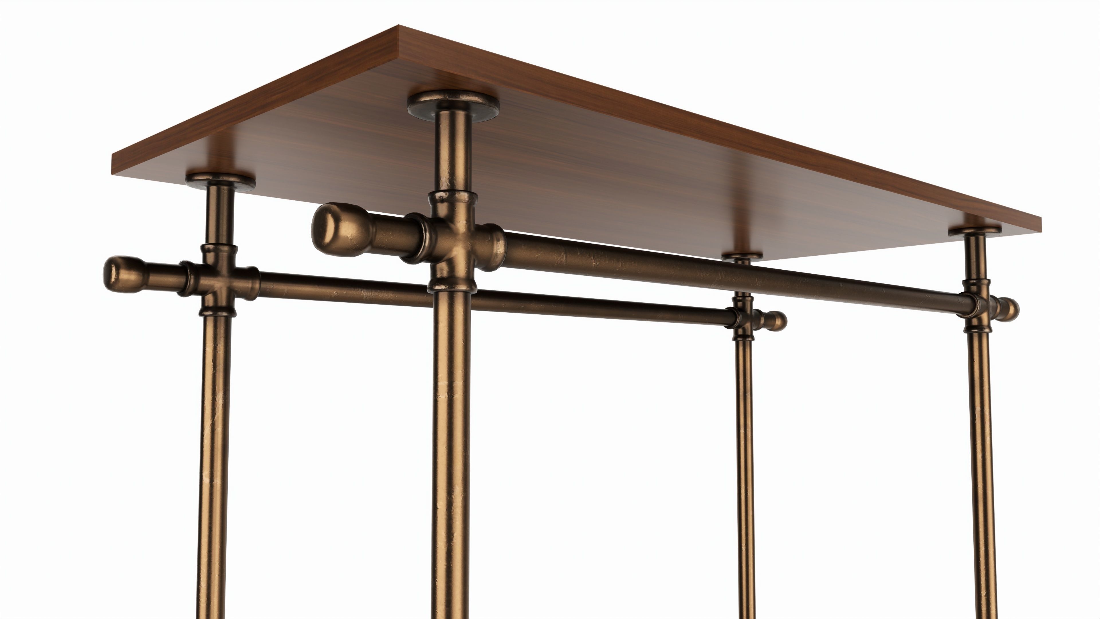 Store double bar rack system 3D model_1