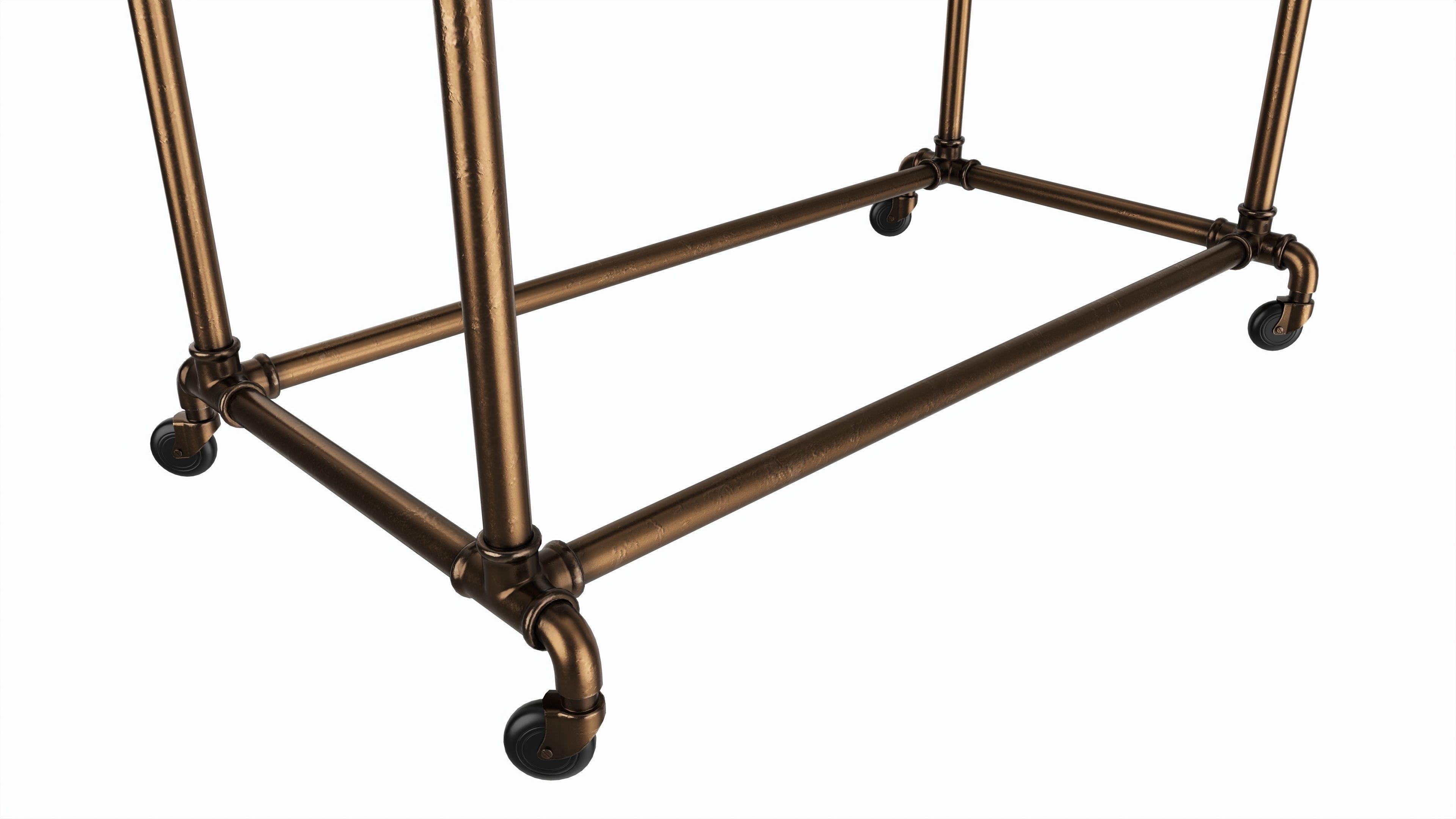 Store double bar rack system 3D model_2