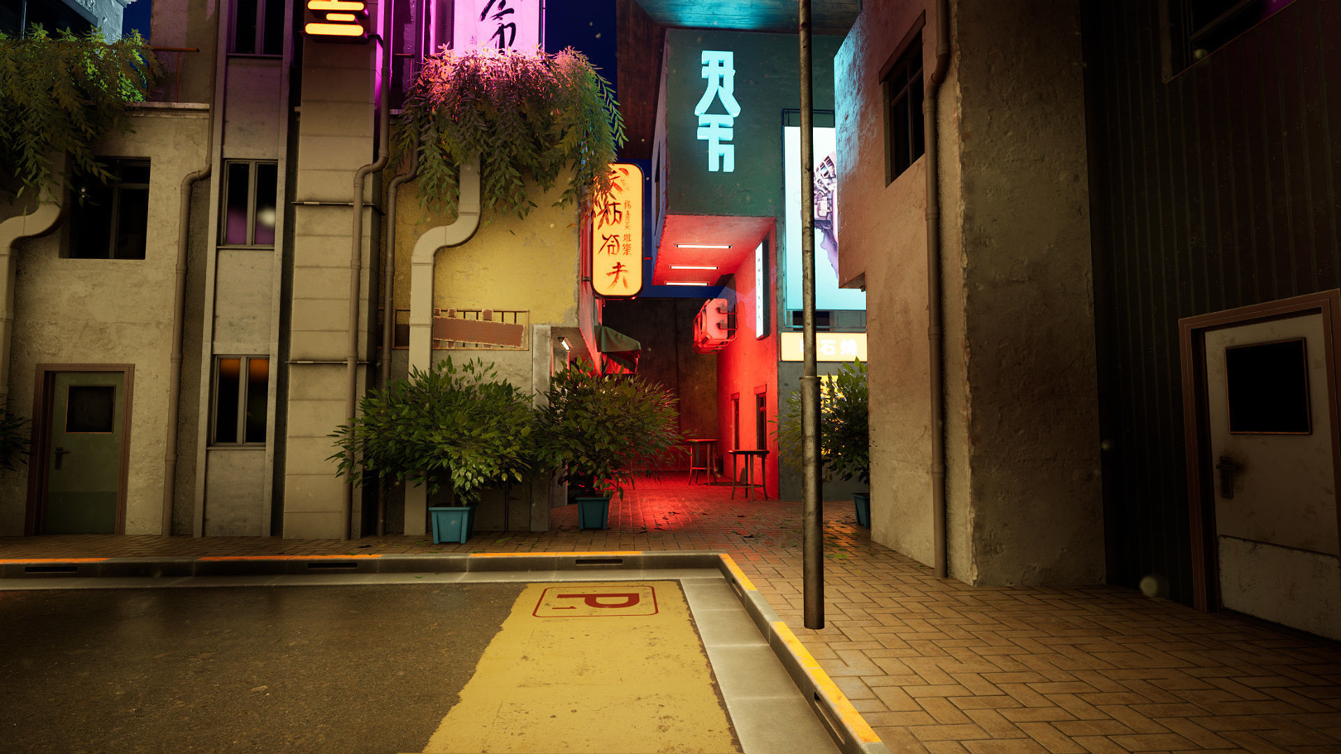 Cyberpunk District Low-poly 3D model_22