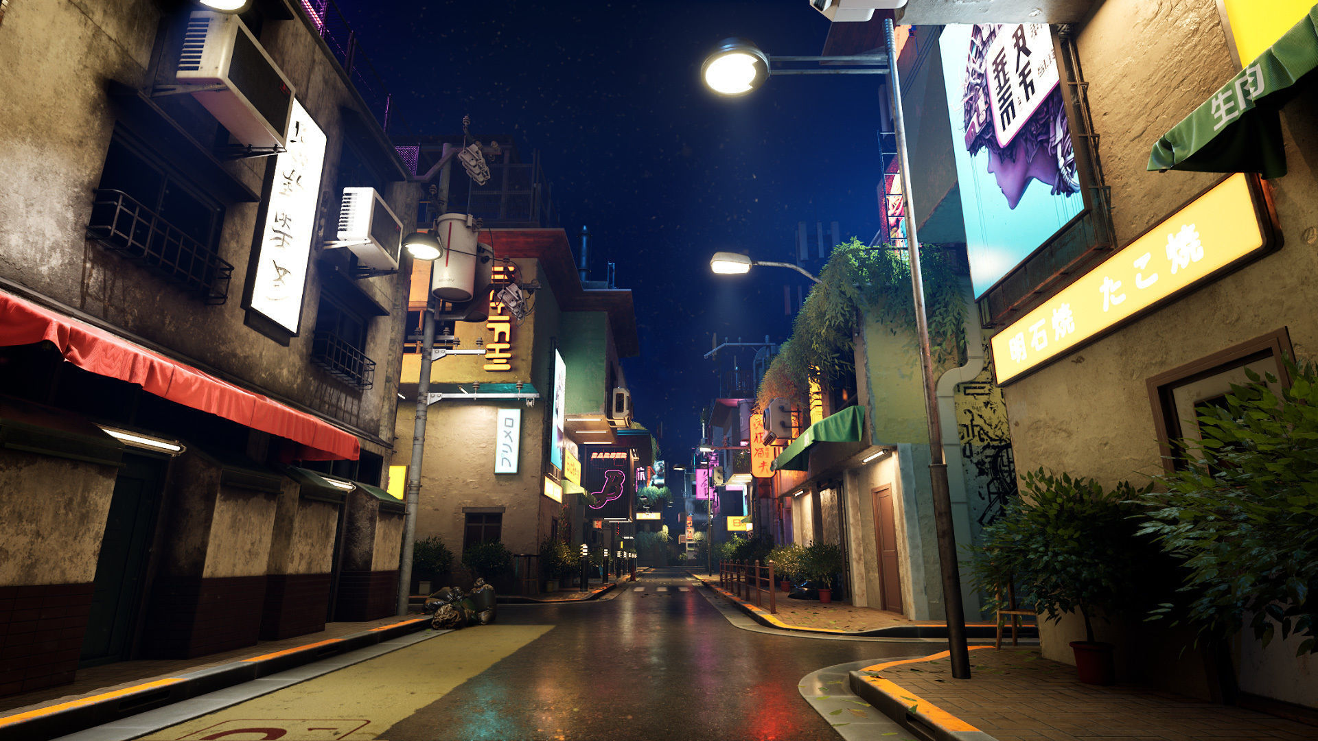 Cyberpunk District Low-poly 3D model_23
