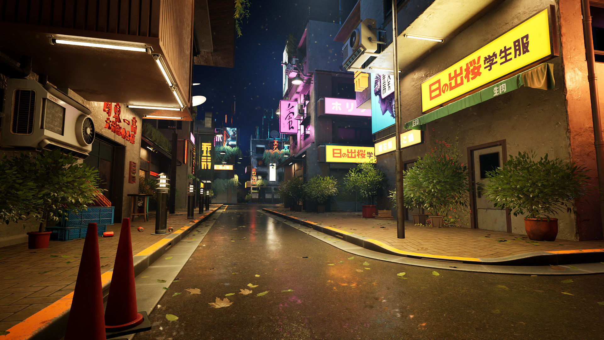 Cyberpunk District Low-poly 3D model_5