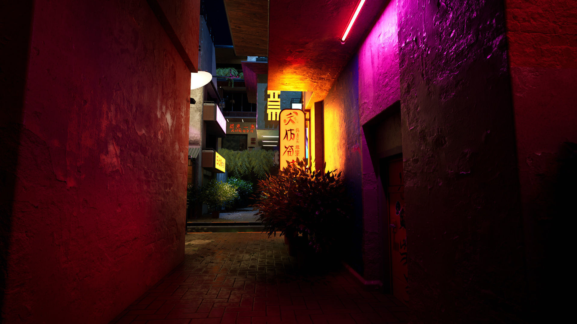 Cyberpunk District Low-poly 3D model_18