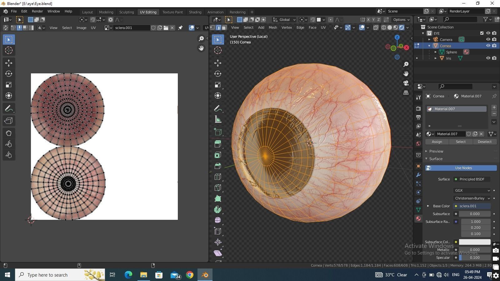 Human eye Photorealistic Low-poly 3D model Low-poly 3D model_20