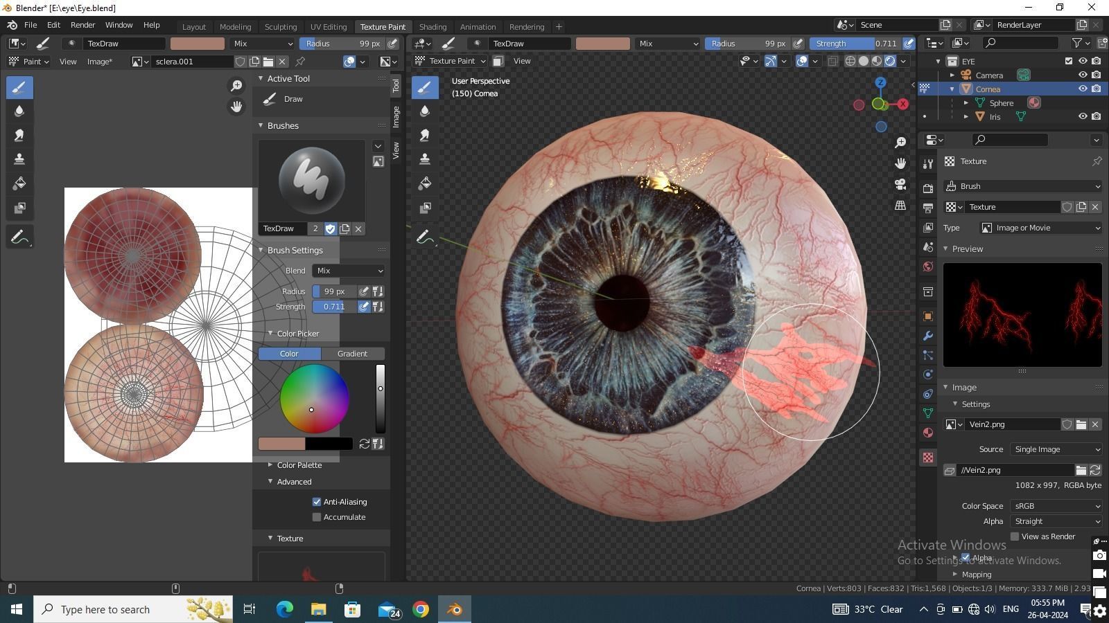 Human eye Photorealistic Low-poly 3D model Low-poly 3D model_24