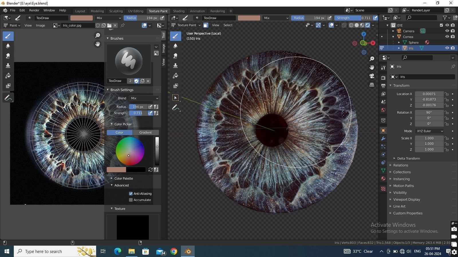 Human eye Photorealistic Low-poly 3D model Low-poly 3D model_22