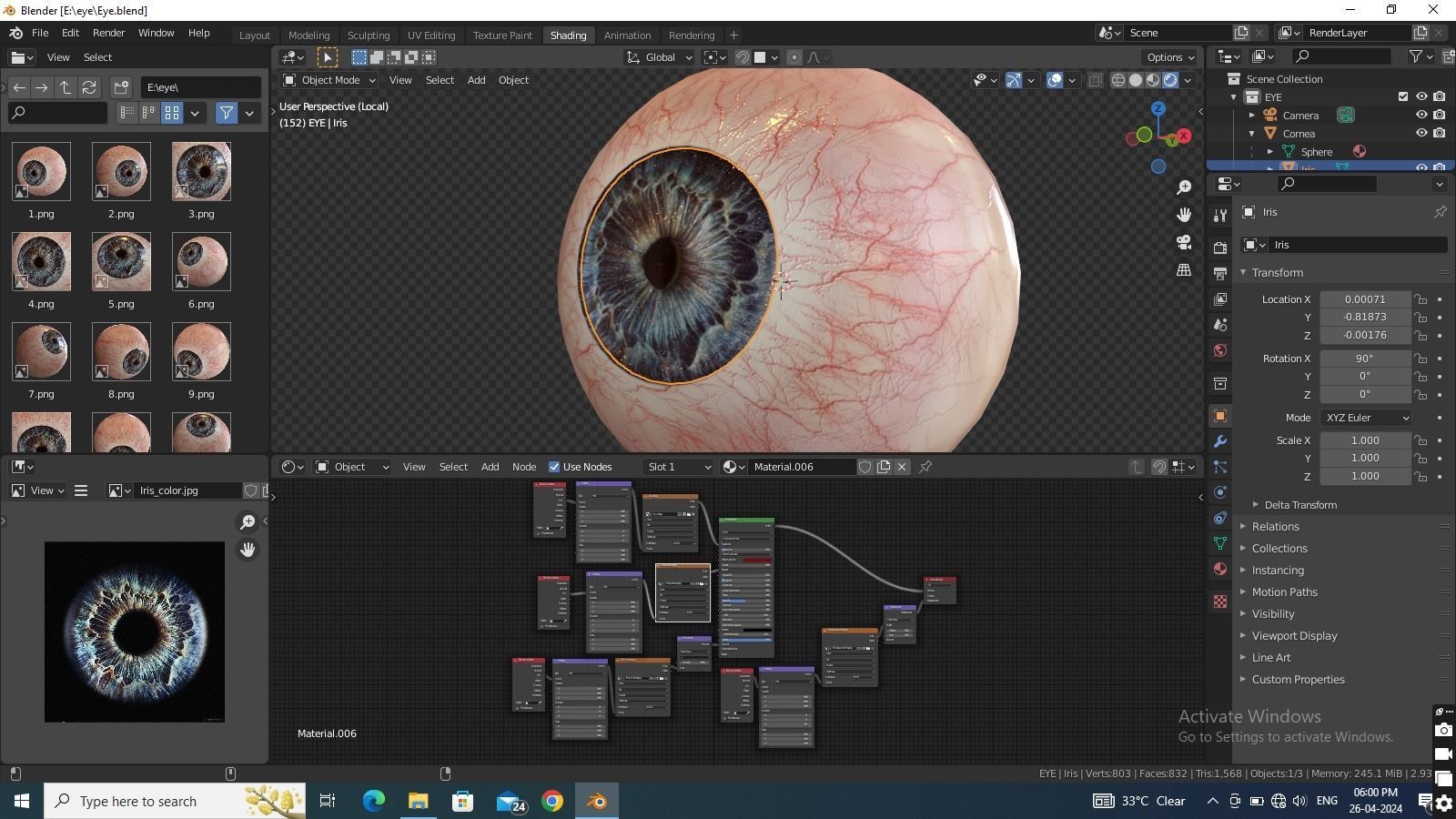 Human eye Photorealistic Low-poly 3D model Low-poly 3D model_26