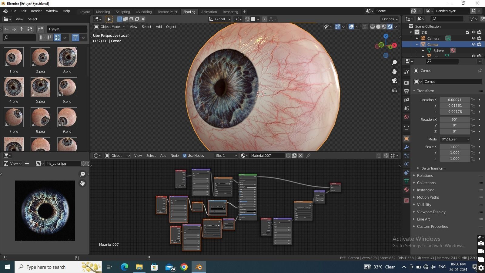 Human eye Photorealistic Low-poly 3D model Low-poly 3D model_25