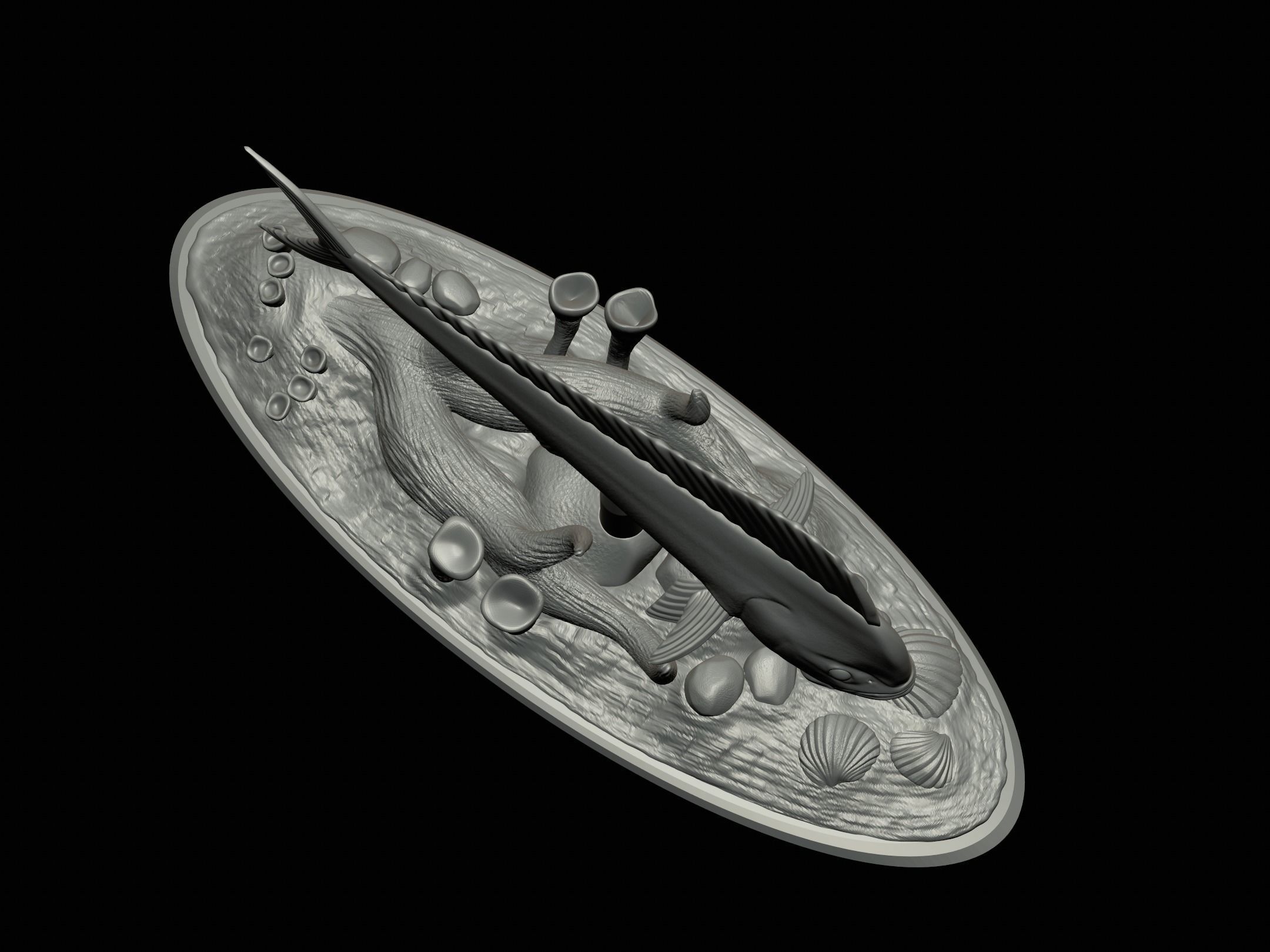 MAHI MAHI UNDERWATER STATUE DETAILED TEXTURE FOR 3D PRINTING 3D print model_27