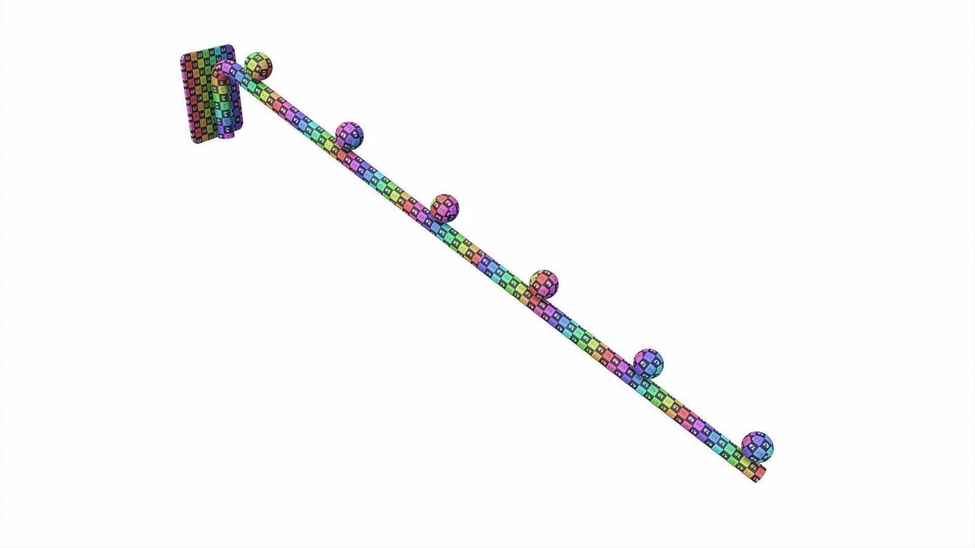 Store pegboard 6 ball waterfall faceout hook 3D model_6