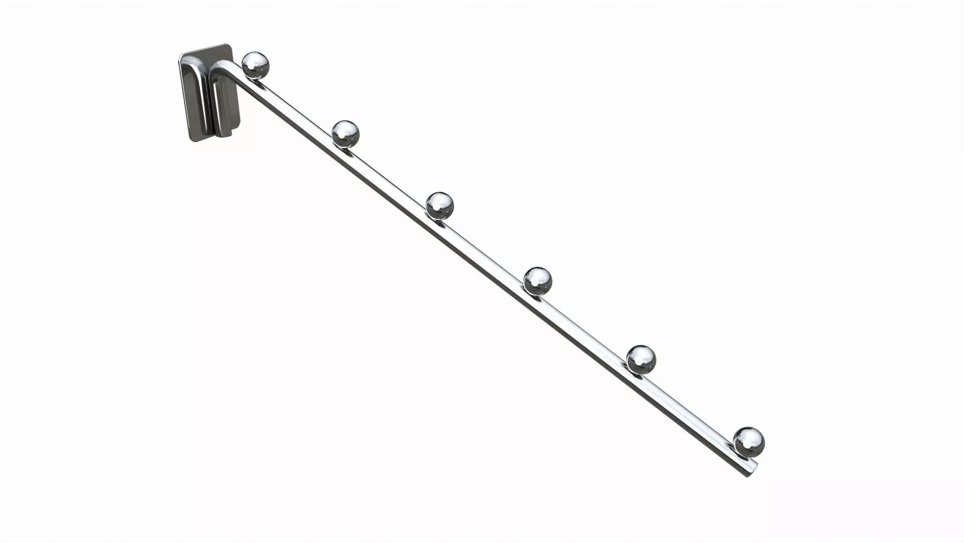 Store pegboard 6 ball waterfall faceout hook 3D model_0
