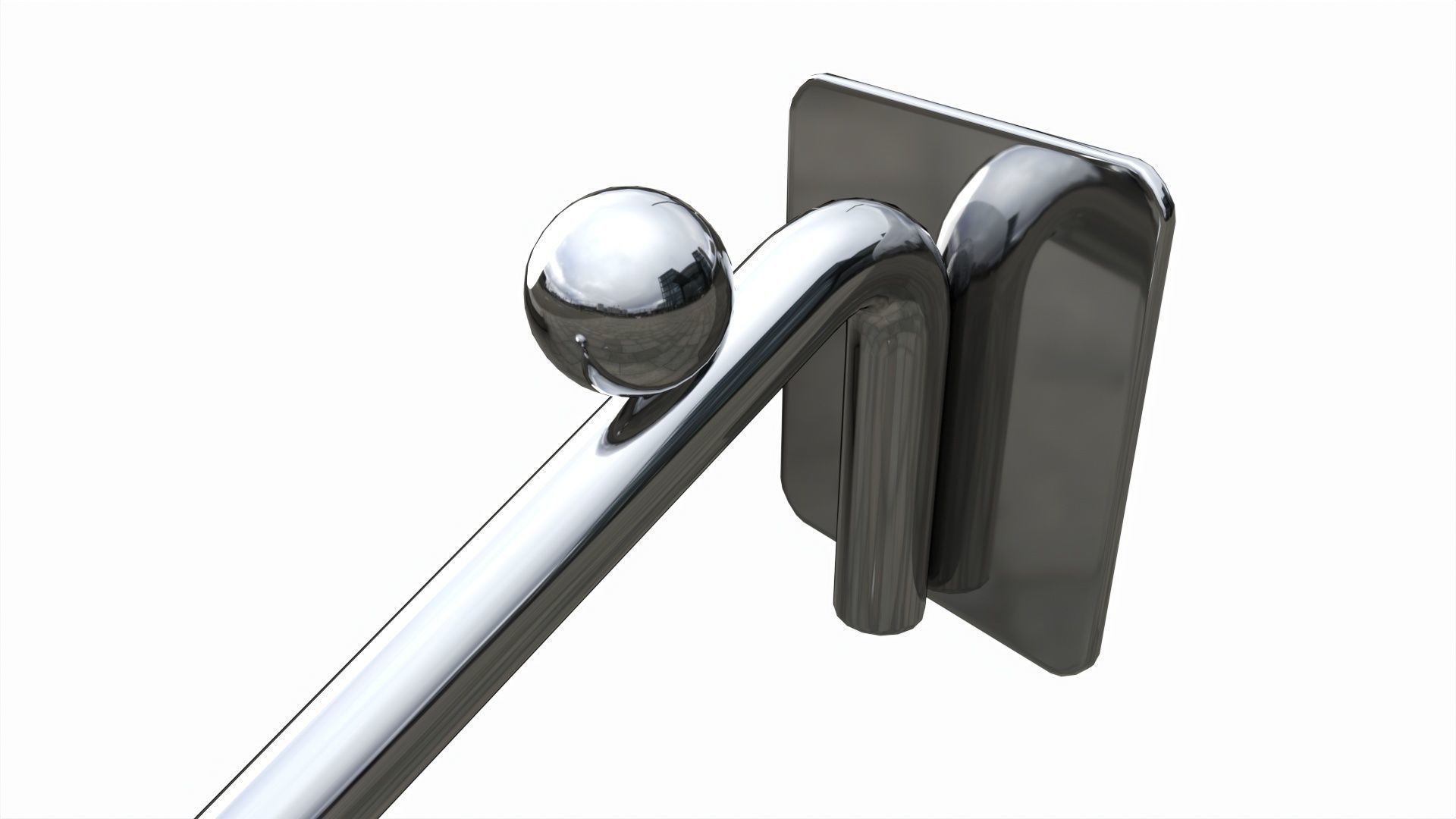 Store pegboard 6 ball waterfall faceout hook 3D model_2