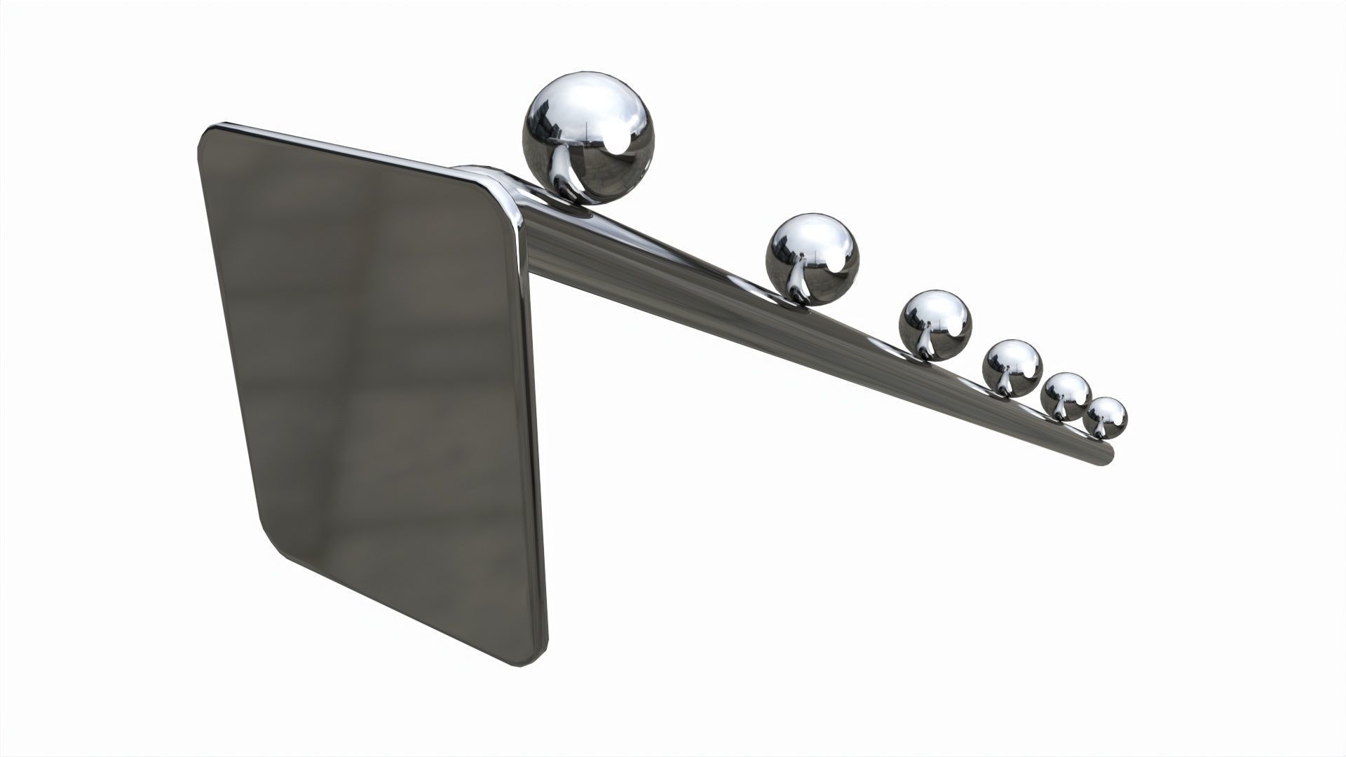 Store pegboard 6 ball waterfall faceout hook 3D model_1